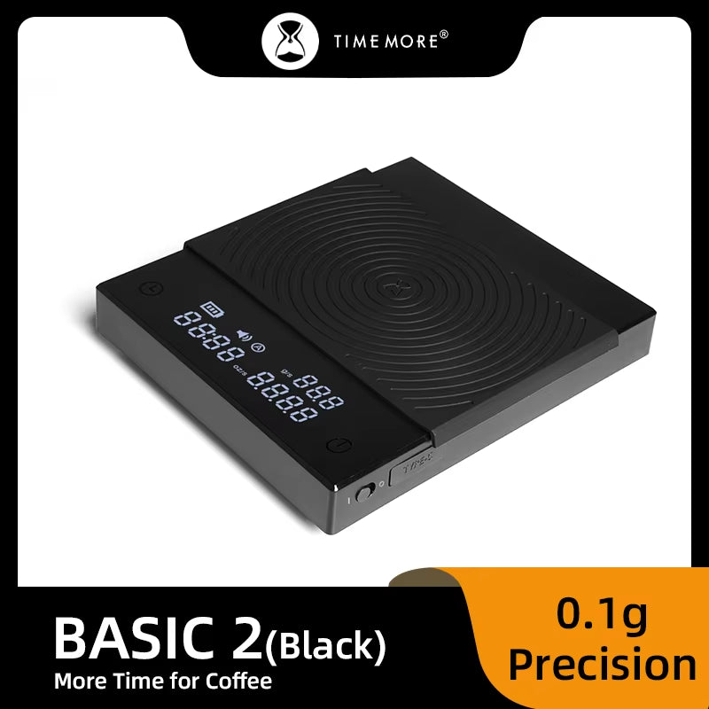 Store Black Mirror Basic+2 plus New up Digital Coffee Food Kitchen Scale with Time USB Light Weight Mini Digital Scale