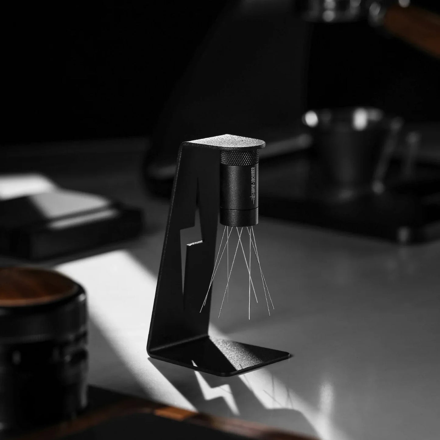 Espresso Coffee Stirrer with 6 Spare Needles Magnetic Absorption Stand Barista Coffee Stirring Distribution Tool 2.0