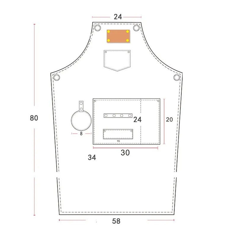 Canvas Bib Fabric Chef Kitchen Apron Women Men Barista Bartender Pockets Home Barber Coffee Restaurant Protective Pinafore