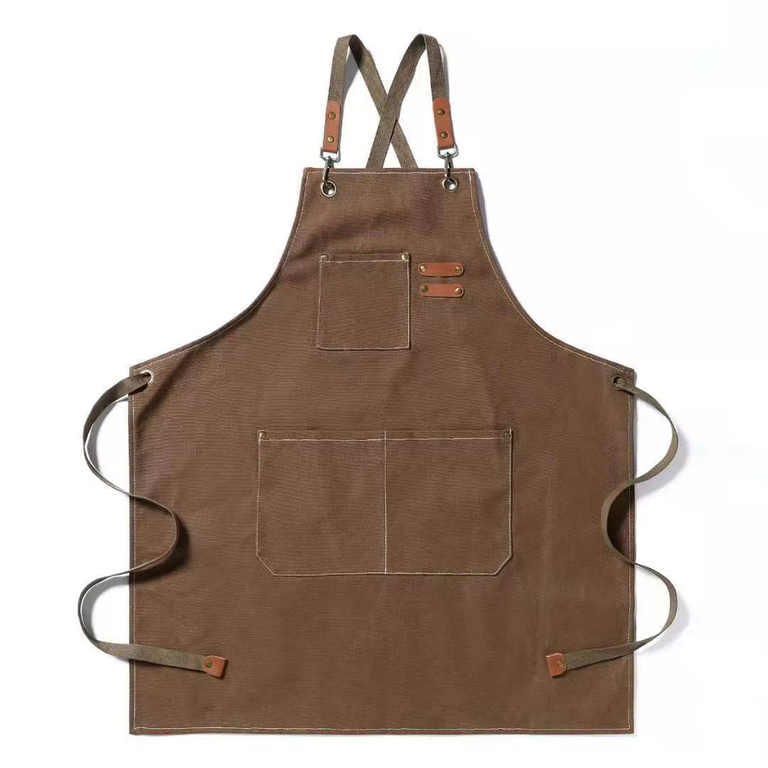 Fashion Canvas Apron Home Kitchen Gardening Work Dress Women'S Kitchen Restaurant Work Apron