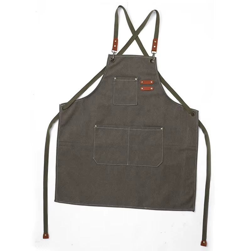 Fashion Canvas Apron Home Kitchen Gardening Work Dress Women'S Kitchen Restaurant Work Apron