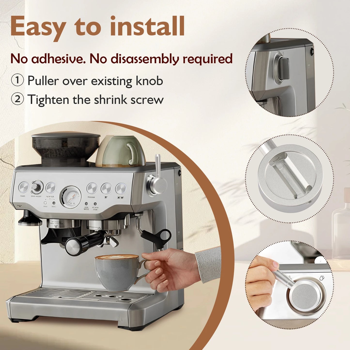 Aluminum Steam Lever Replacement Espresso Machine Steam Lever Coffee Machine Conversion Lever for Breville Sage 870/875/876
