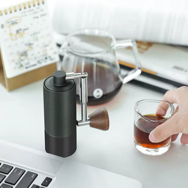 Nano3 Manual Coffee Grinder Hand-Cranked Mill Precision Grinding with S2C660 Burrs Folding Crank for Convenient Storage