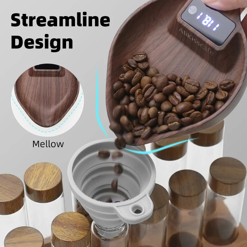 Coffee Scale Electronic Bean Measuring Scale Espresso Weighing Display Tray ABS Spray Tea Kitchen Barista Accessory