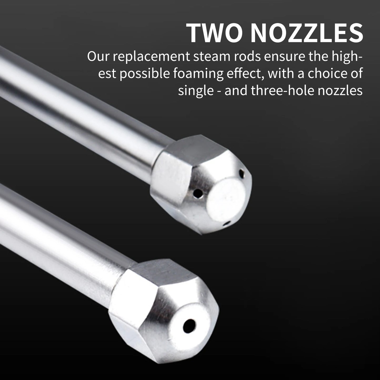 Steam Wand with 2 Nozzles Stainless Steel Replacement Steam Wand Portable Steam Wand Replacement Compact Steam Pipe