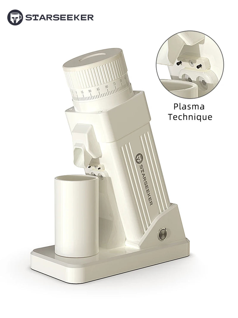 E55 Electric Coffee Grinder 55MM Espresso Cone Burr Stepless Fineness Adjustment Cold Brew Bean Grinder Black Sliver