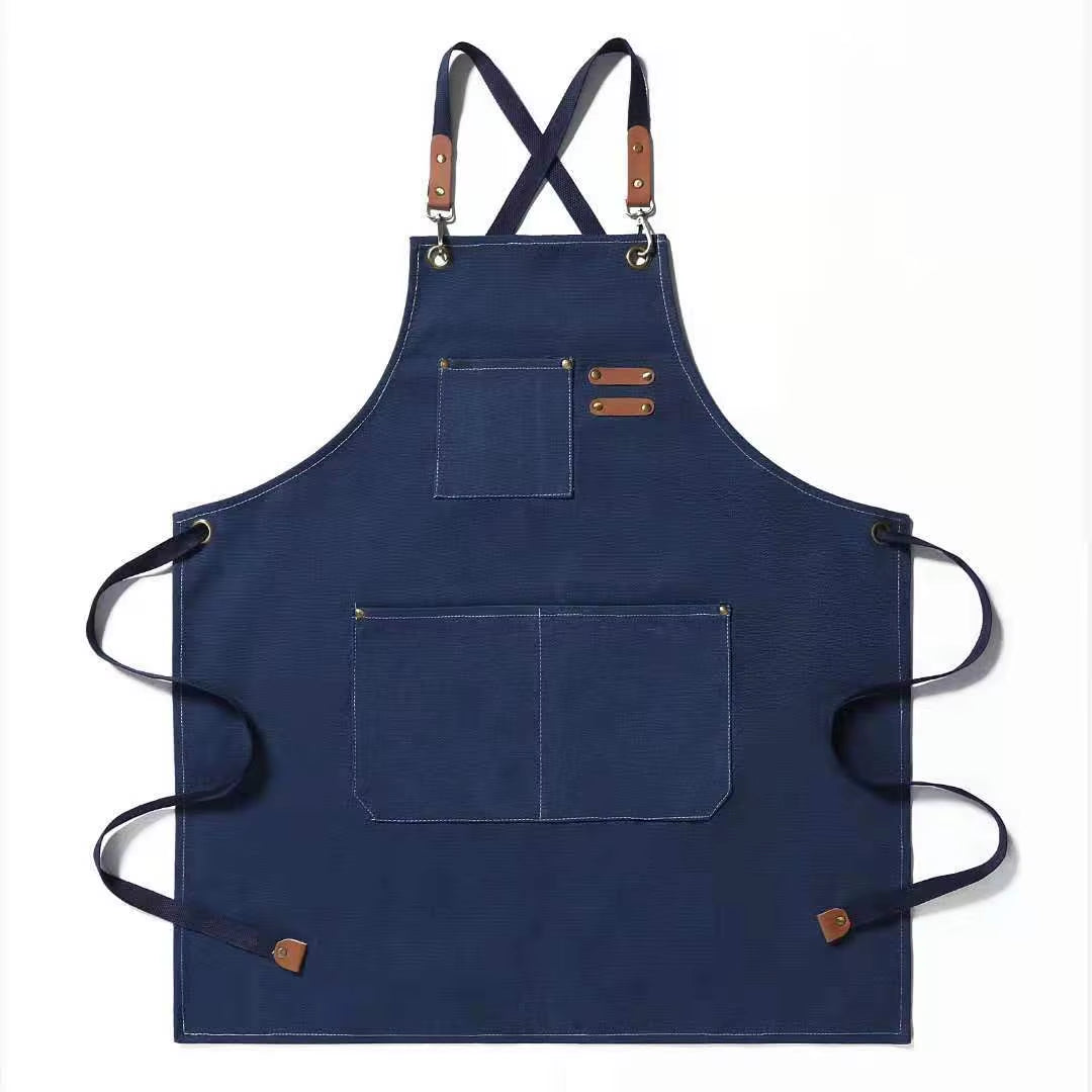 Fashion Canvas Apron Home Kitchen Gardening Work Dress Women'S Kitchen Restaurant Work Apron