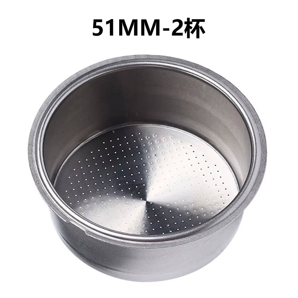51Mm Stainless Steel Coffee Filter Basket 1/2 Cup Espresso Machine Dripper Portafilter Coffee Maker Strainer Coffee Puck Screen