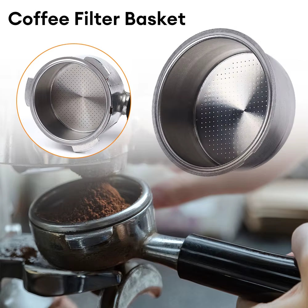 51Mm Stainless Steel Coffee Filter Basket 1/2 Cup Espresso Machine Dripper Portafilter Coffee Maker Strainer Coffee Puck Screen