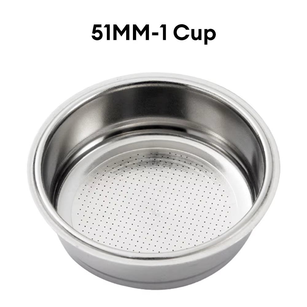 51Mm Stainless Steel Coffee Filter Basket 1/2 Cup Espresso Machine Dripper Portafilter Coffee Maker Strainer Coffee Puck Screen