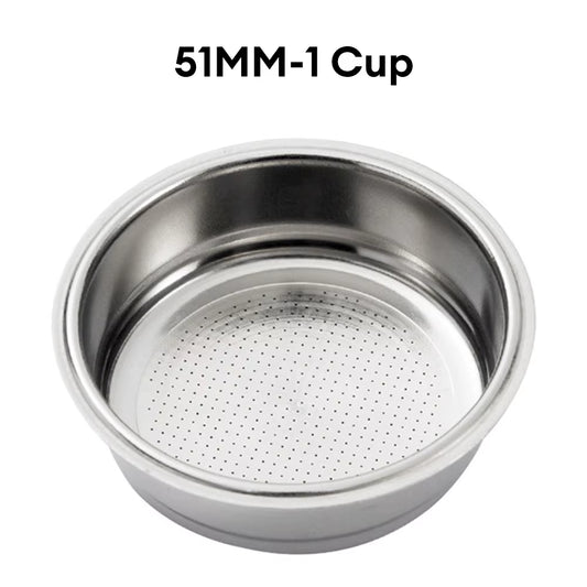 51Mm Stainless Steel Coffee Filter Basket 1/2 Cup Espresso Machine Dripper Portafilter Coffee Maker Strainer Coffee Puck Screen
