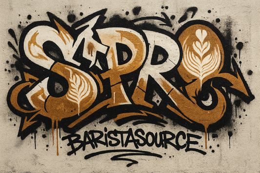 Graffiti Tag Style SPRO Logo with Latte Art